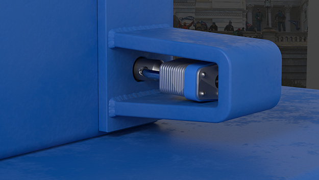 Newspaper Lock Closeup